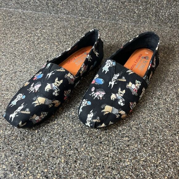 BOBS from Skechers Memory Foam Dogs Sports Black Canvas Slip On Shoe Womens Sz 7 - Picture 3 of 11